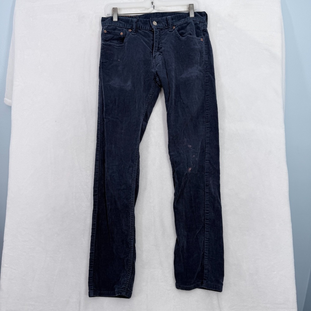 Levis 511 Corduroy Pants Mens 30x32 Blue Skinny Stretch Preppy